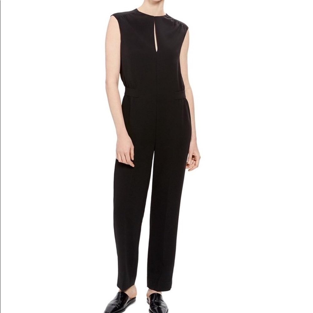 Tailored! Theory Shirred Neckline Crepe Jumpsuit (Fits 4–6) NWT